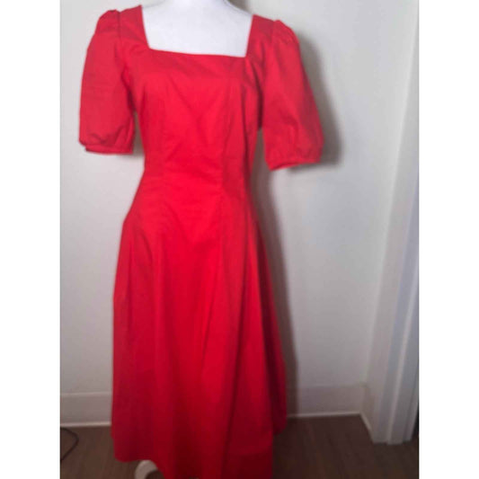 NWT Greylin Red Cotton Puff Sleeve Maxi Dress Sz S
