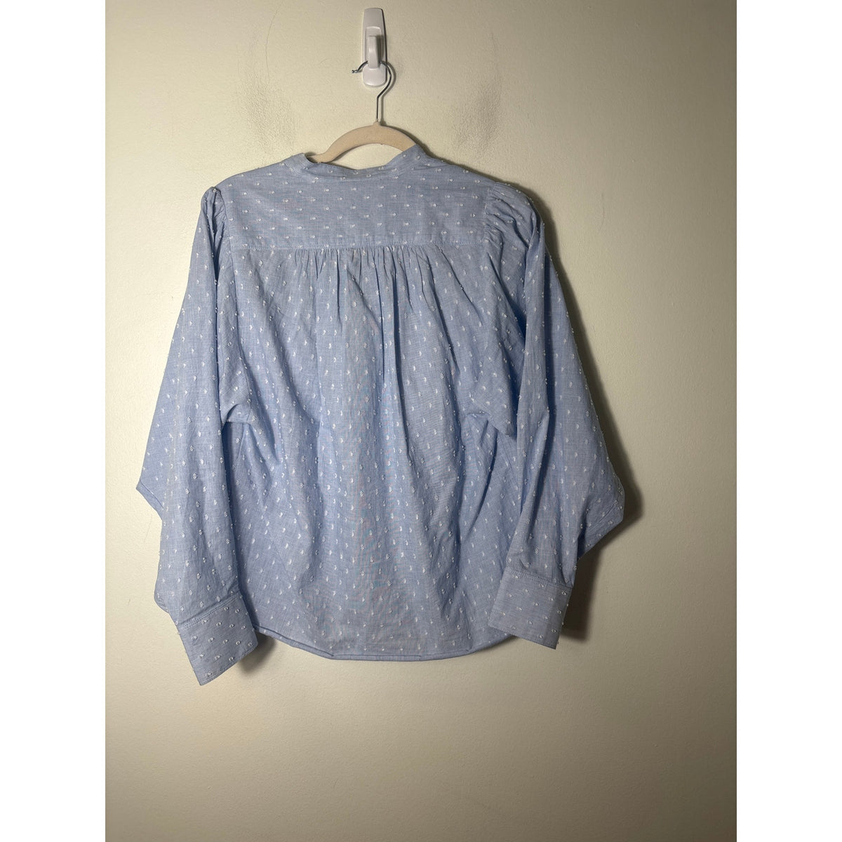 Joie Light Blue Long Sleeve Textured Cotton Button Up Shirt Sz S