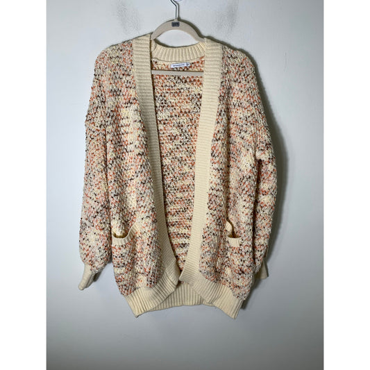 Staccato Orange/brown/cream Patterned Cardigan Sz S