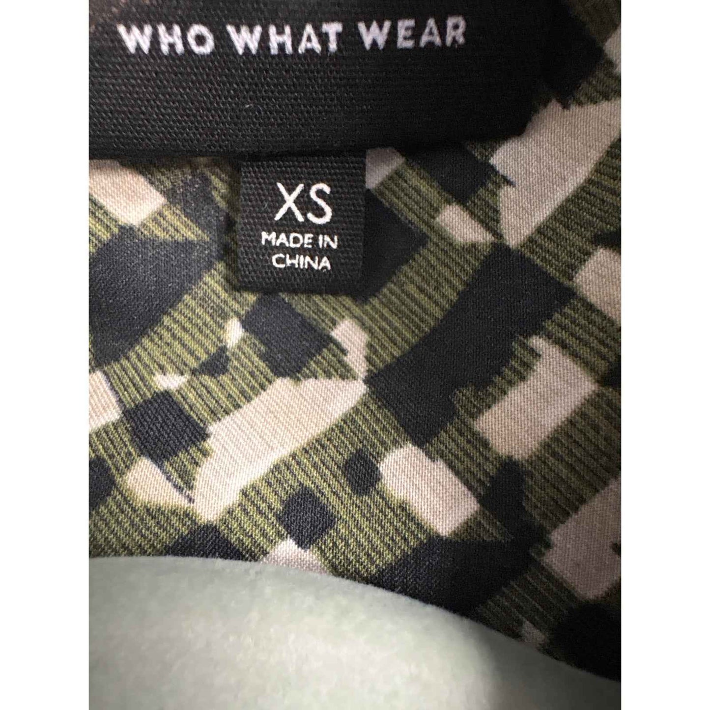 Who What Wear Olive Green Long Sleeve High Neck Shirt Sz XS