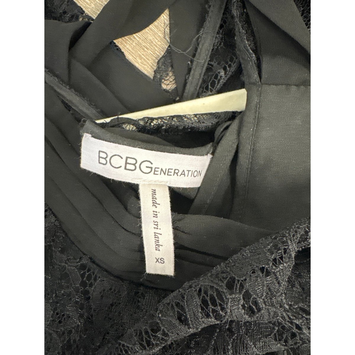 BCBG Max Azria Black Lace Sleeveless Peplum Top Sz S