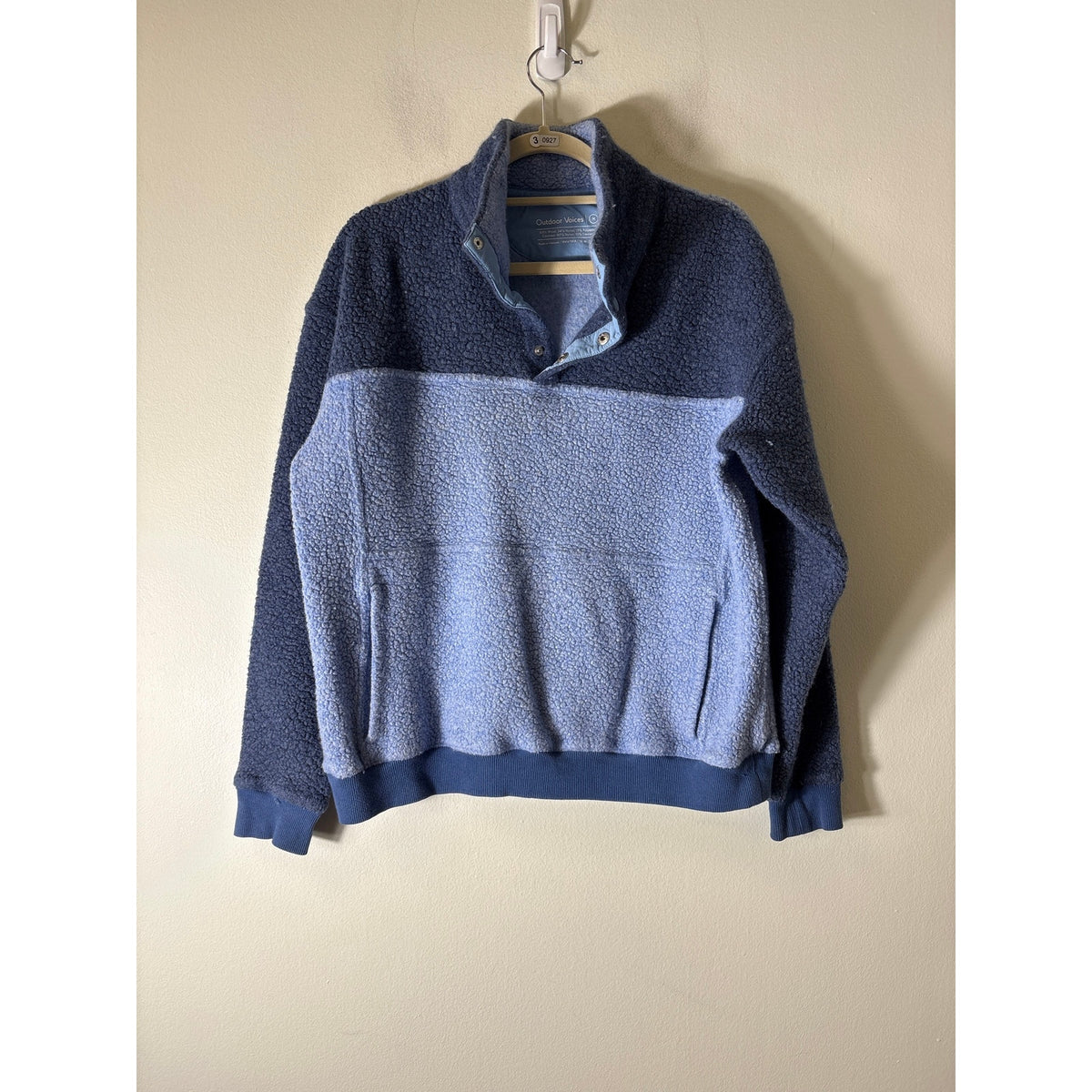 Outdoor Voices Blue Color Block Long Sleeve Pullover Sz M