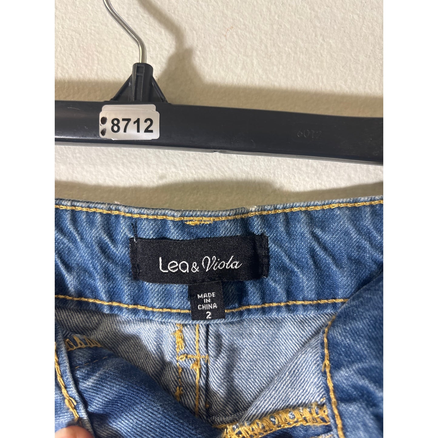 Lea & Viola Light Blue Denim Embroidered Mini Skirt Sz 2