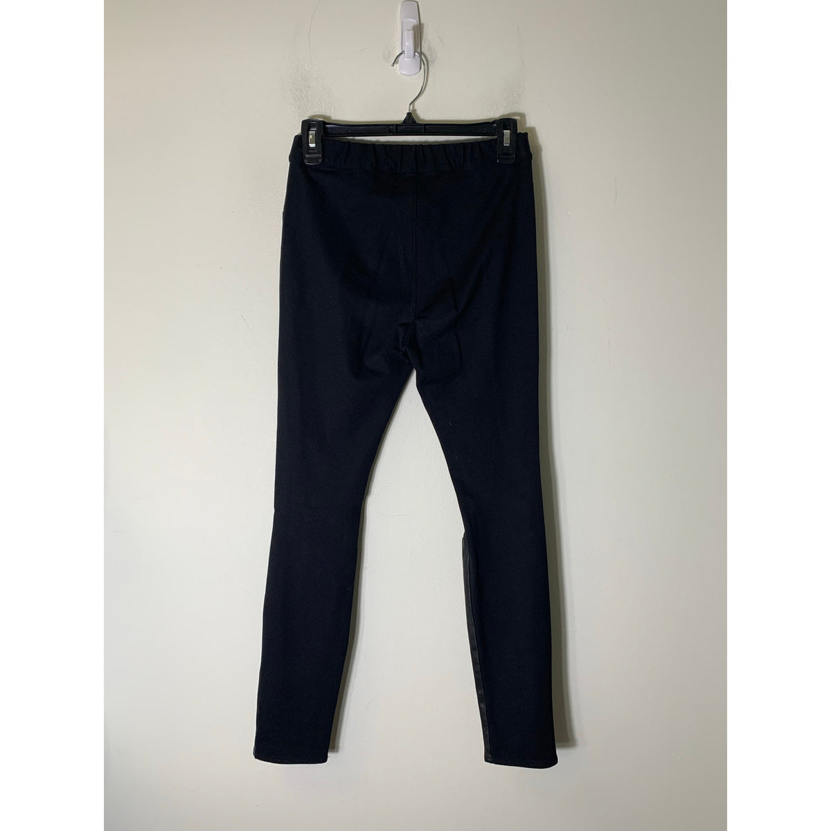 AS by DF Black Mixed Media Leather Pull On Pants Sz XS