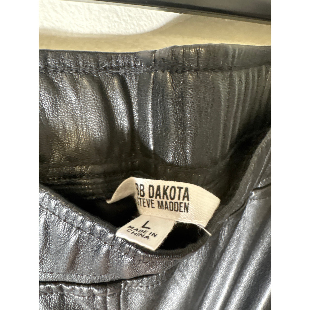 BB Dakota Faux Leather Pull On Joggers Sz L