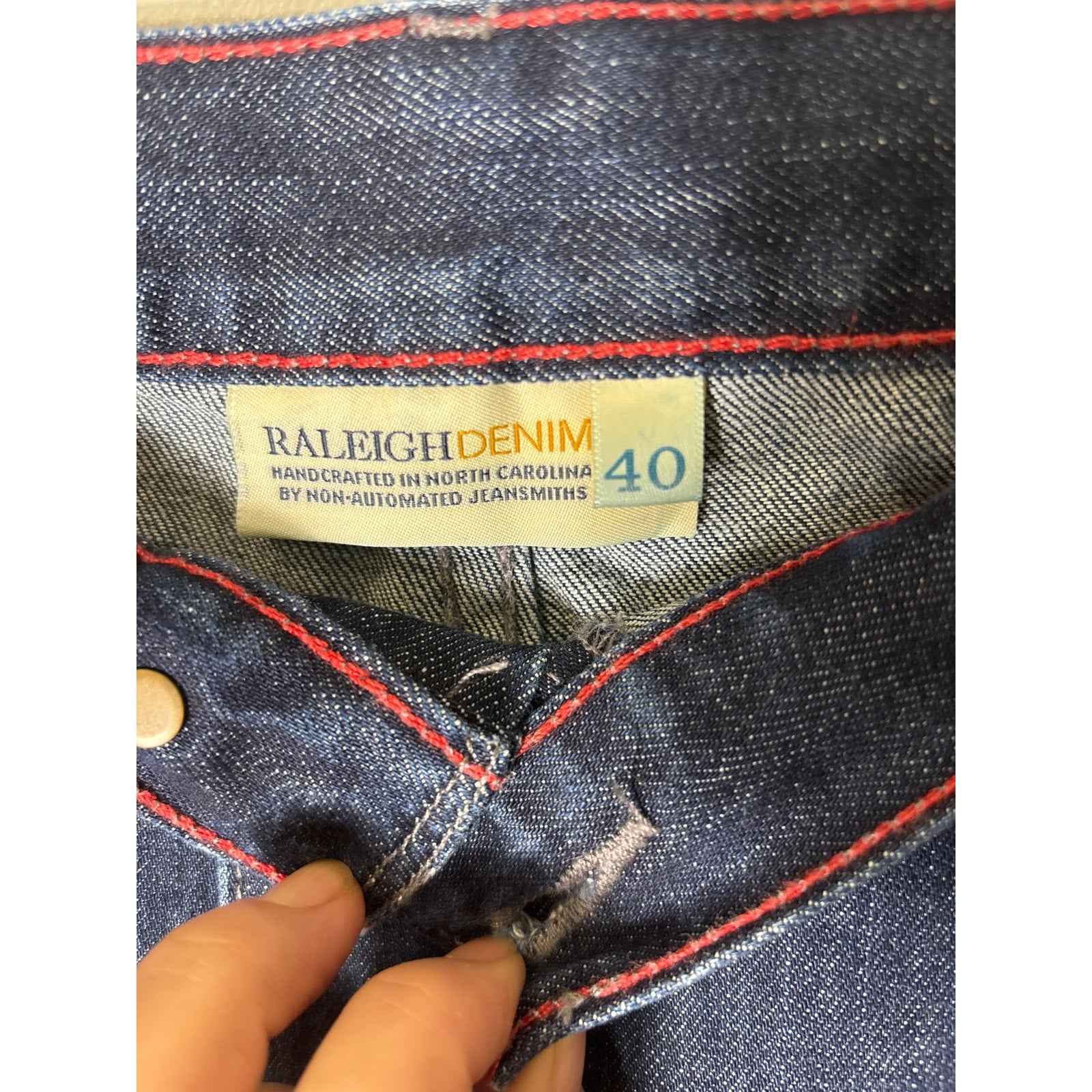 Men's Raleigh Denim Workshop Dark Wash "Jones" Blue Jeans Sz 40x30