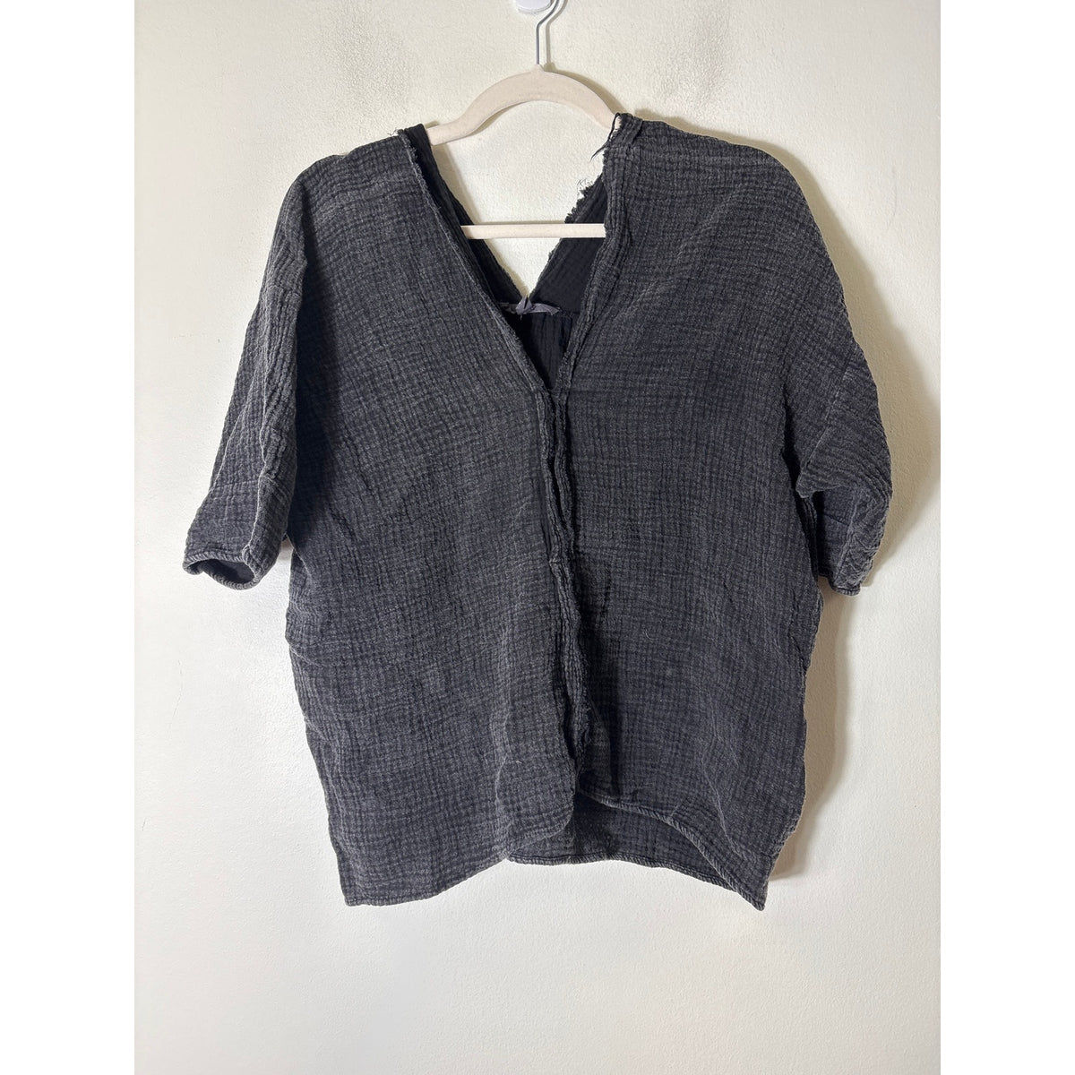 Grade & Gather black gauze shirt Sz S