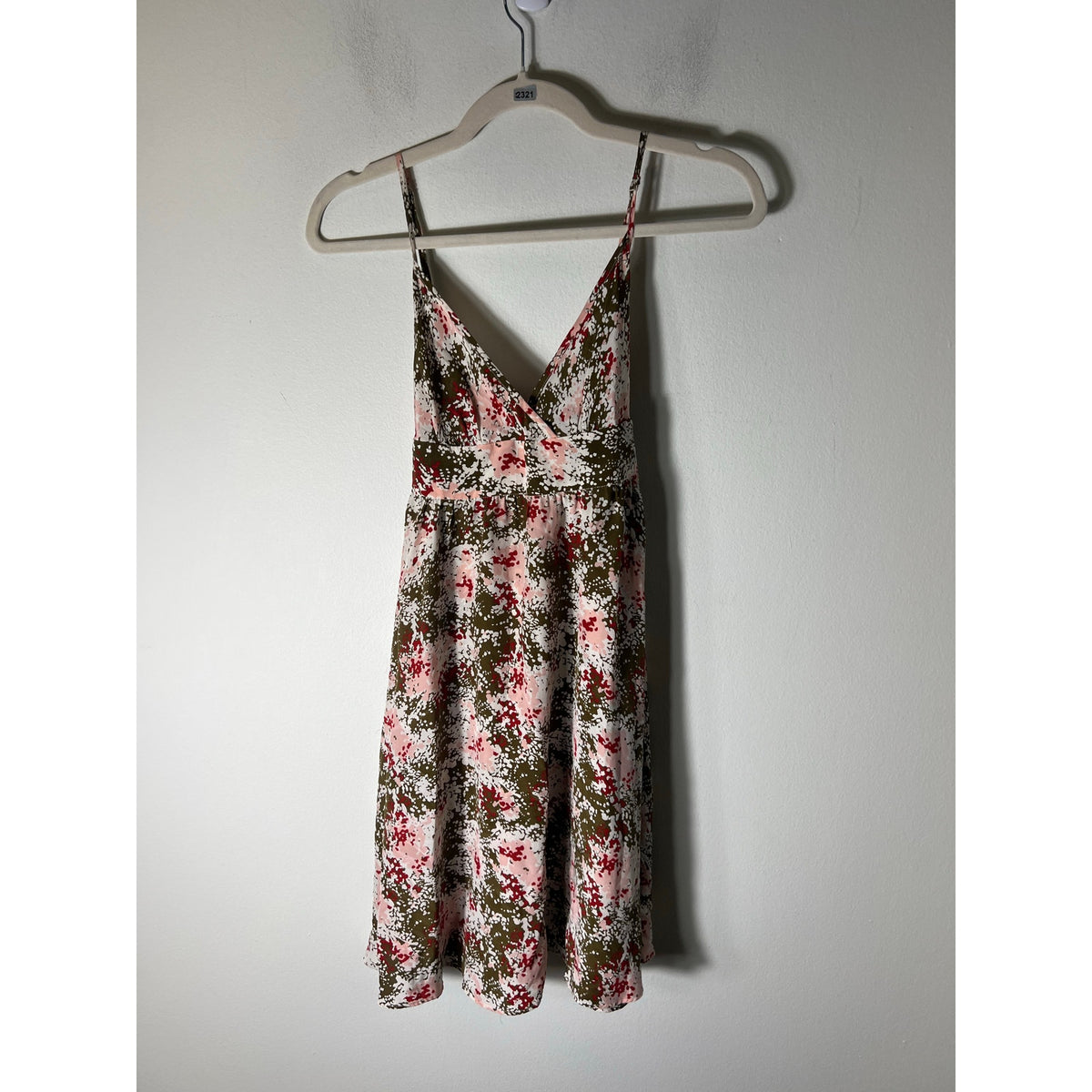 AIX Aramani Exchange Pink & Green Spaghetti Strap Mini Dress Sz 0