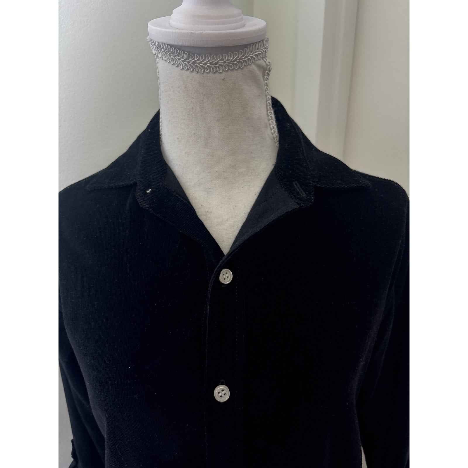 Emily Phillips Nashville Black Cordoroy Long Sleeve Button Up Maxi Dress Sz 3