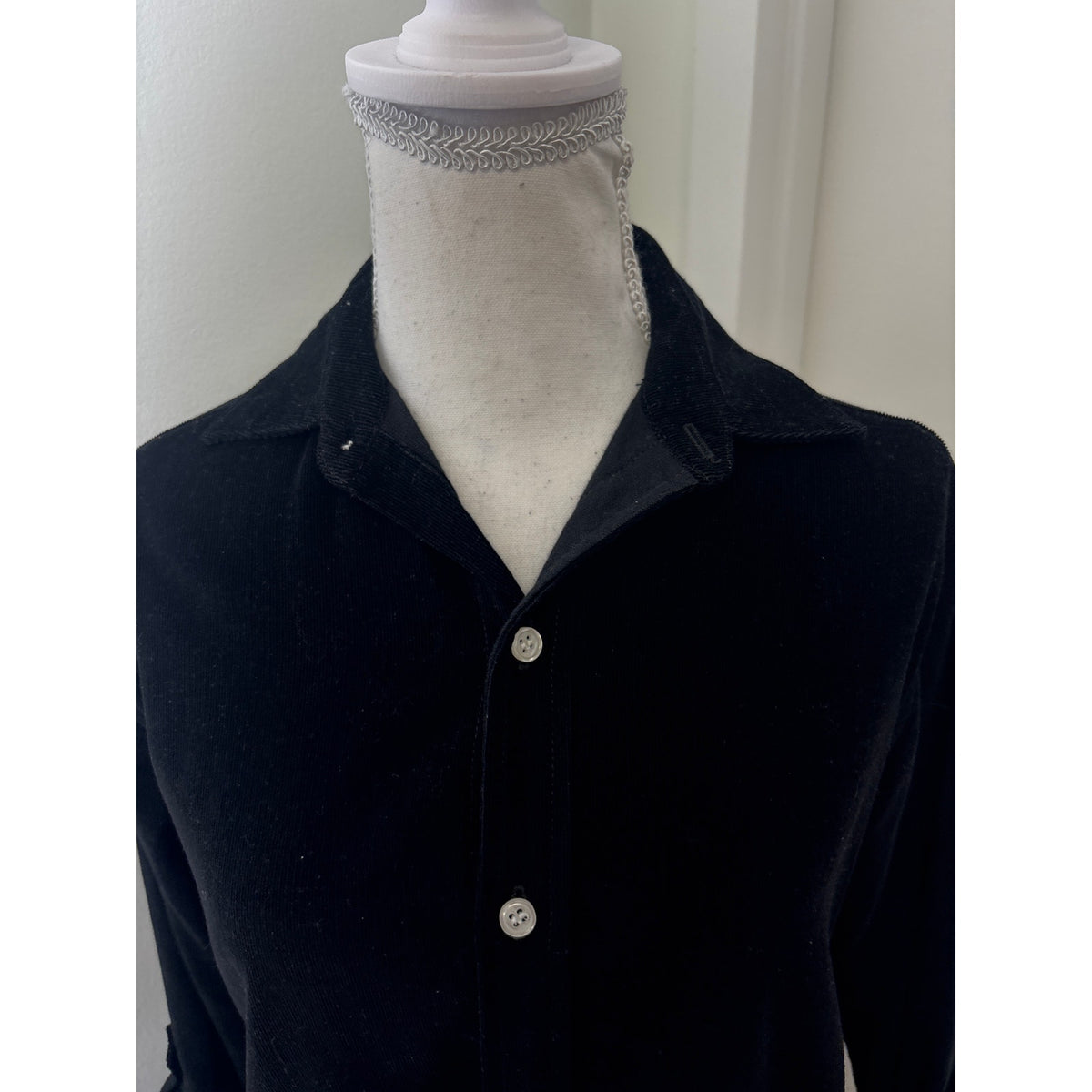 Emily Phillips Nashville Black Cordoroy Long Sleeve Button Up Maxi Dress Sz 3