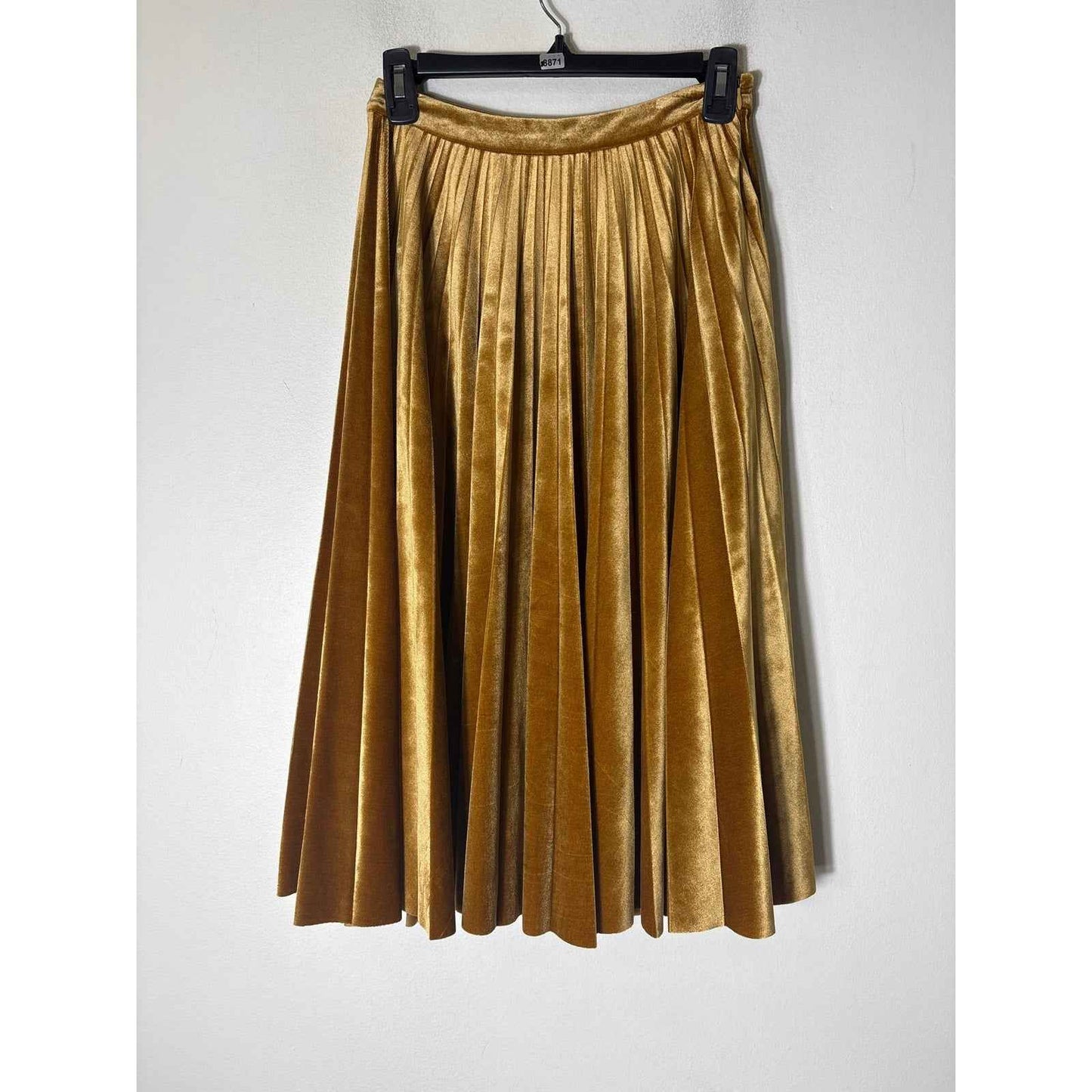 NWT Gianni Bini Gold Pleated Midi Skirt Sz XS