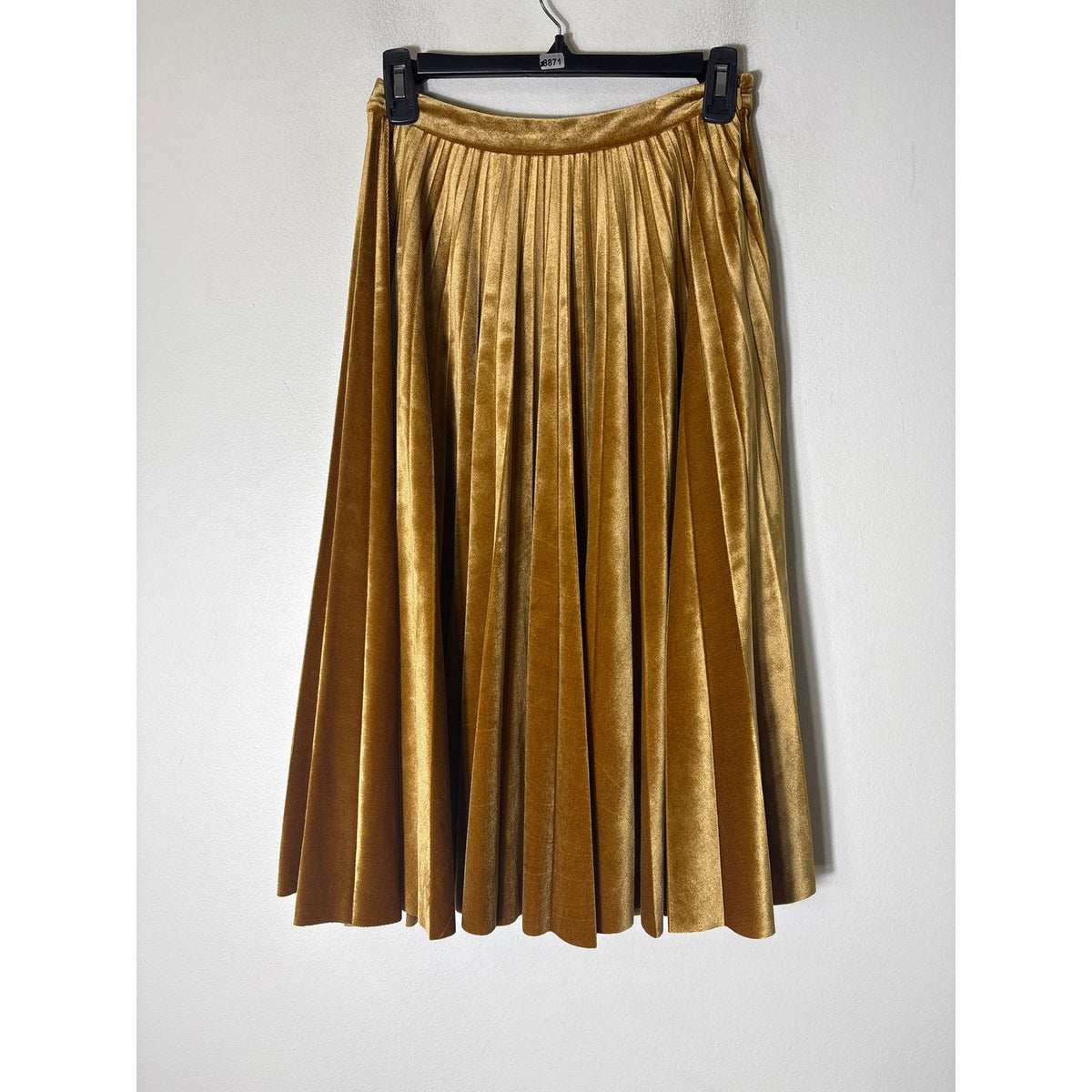 NWT Gianni Bini Gold Pleated Midi Skirt Sz XS