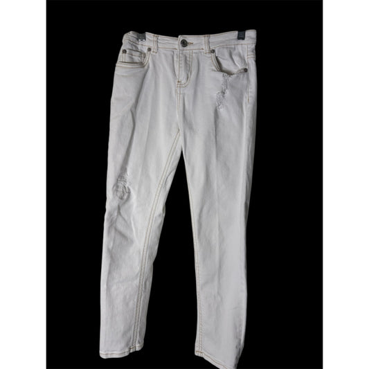 Lucky Brand Dylan Boyfriend White Denim Girls Sz 12