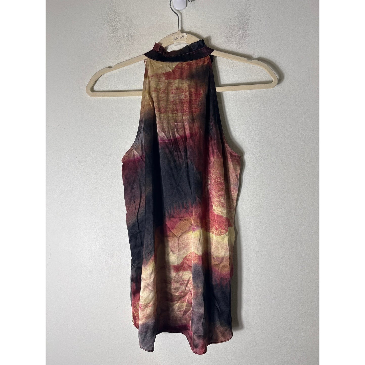 Go Silk Gold "Tie Dye" Sleeveless Silk Top Sz S