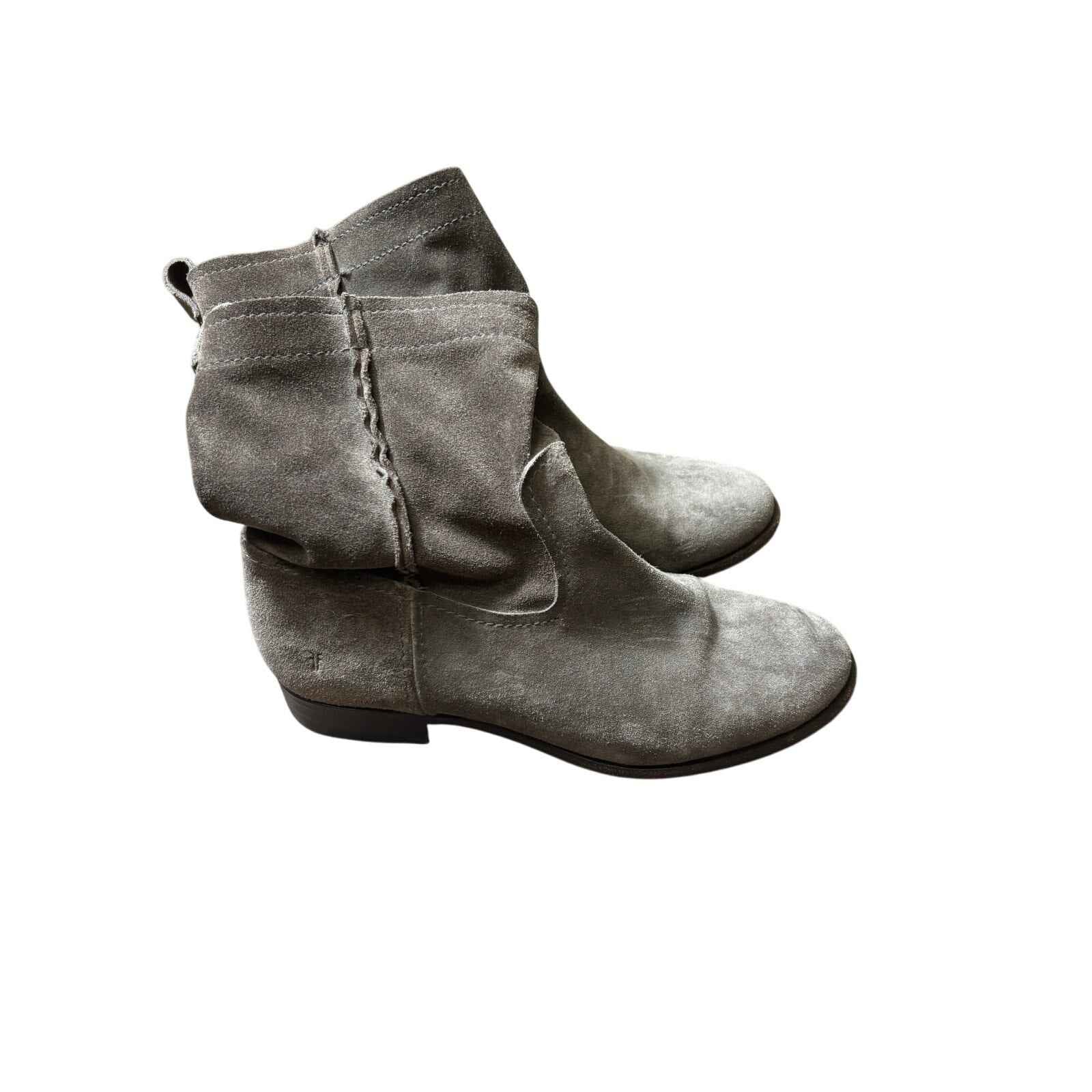 Frye Brown Suede Mid Calf Pull On Boot Sz 8.5