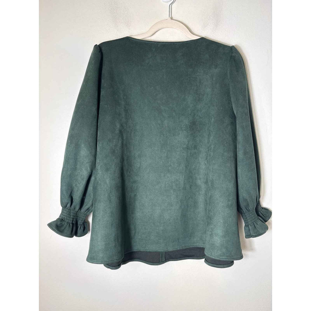 Tuckernuck Faux Suded Green Top Sz L