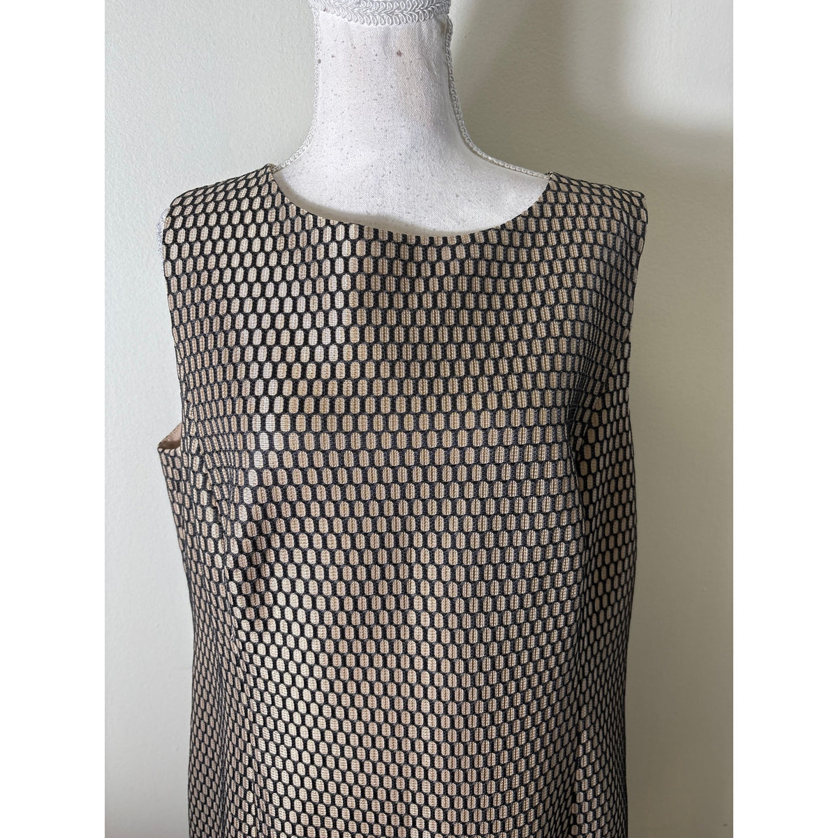 Lafayette 148 Copper and Black Textured Dress Sz 16