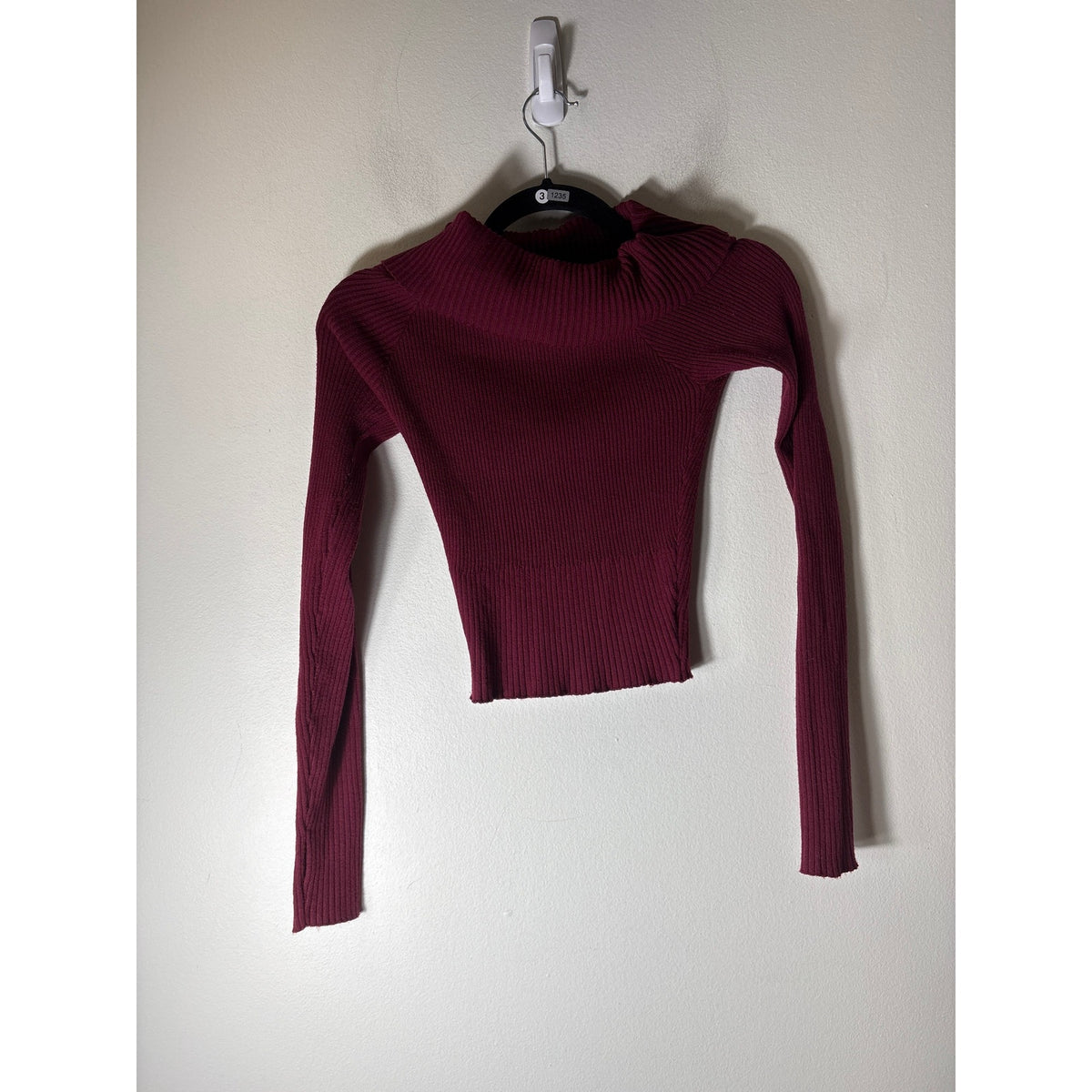Princess Polly Merlot Ribbed Sweater Sz S