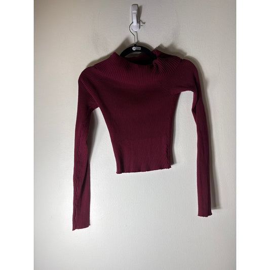 Princess Polly Merlot Ribbed Sweater Sz S