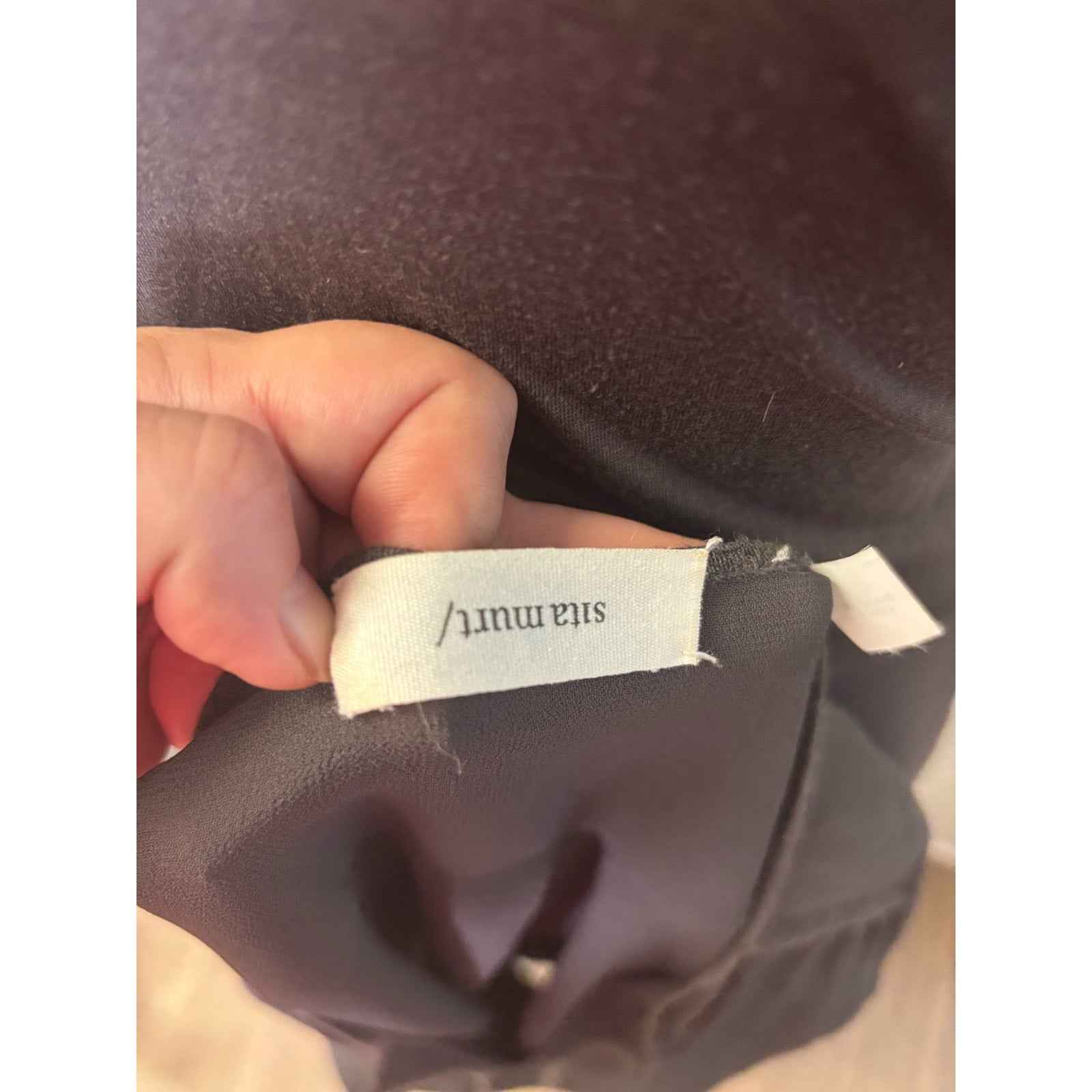 Sita Murt/ Charcoal Gray Long Sleeve Sheer Drop Waist Dress Sz S