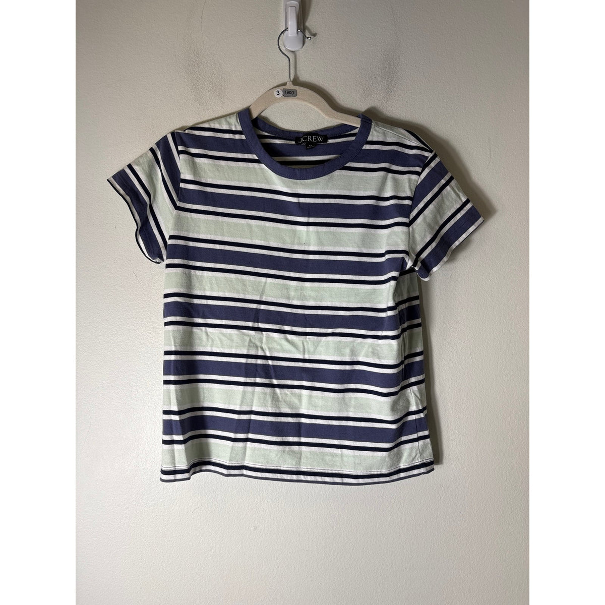 J.Crew Blue and Green Stripe Tee Sz XS