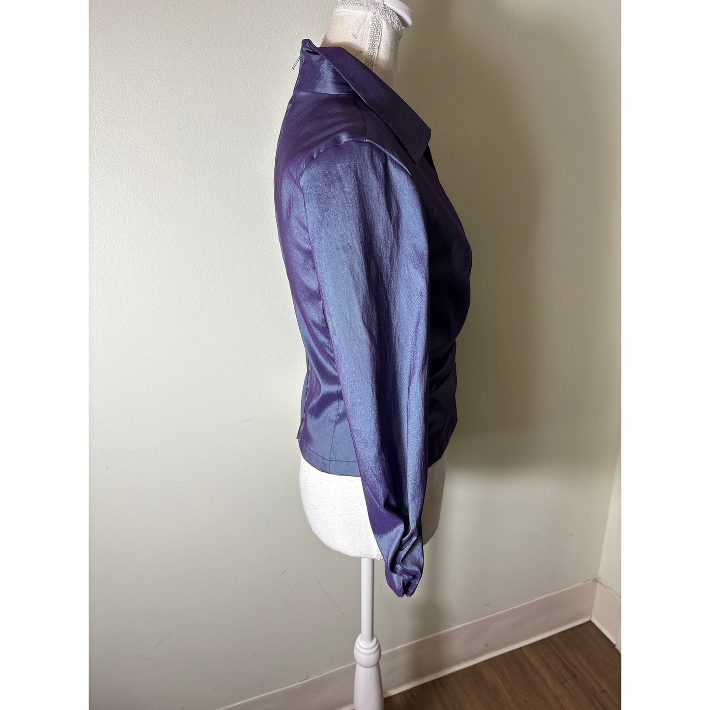 Tadashi Purple Shimmer Long Sleeve Fitted Special Occasion Top Sz 6