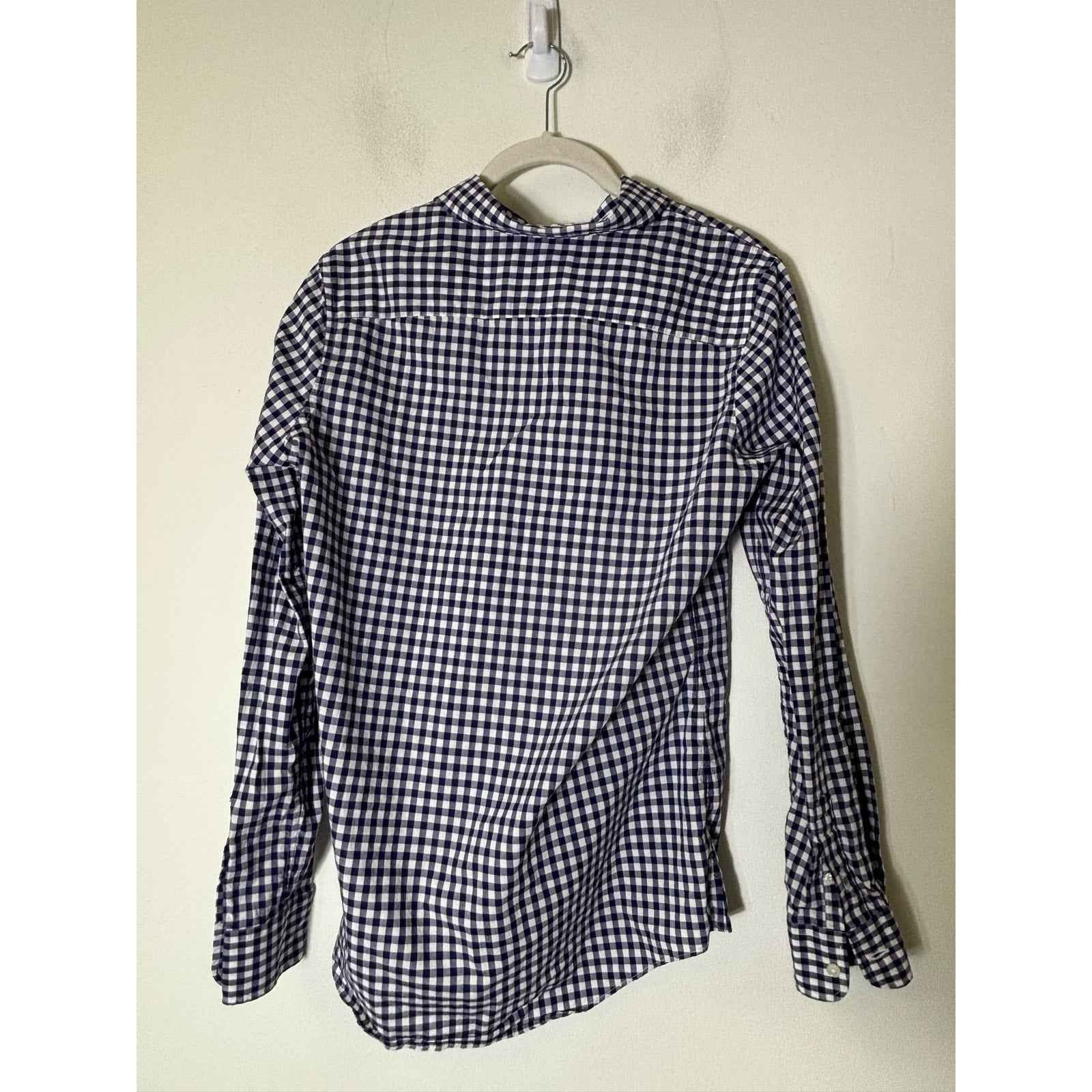 Ann Mashburn Blue White Checked Long Sleeve Cotton Shirt Sz 2