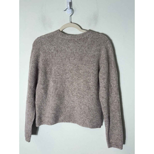 Velvet by Graham and Spencer Oatmeal Long Sleeve Cropped Sweater Sz S