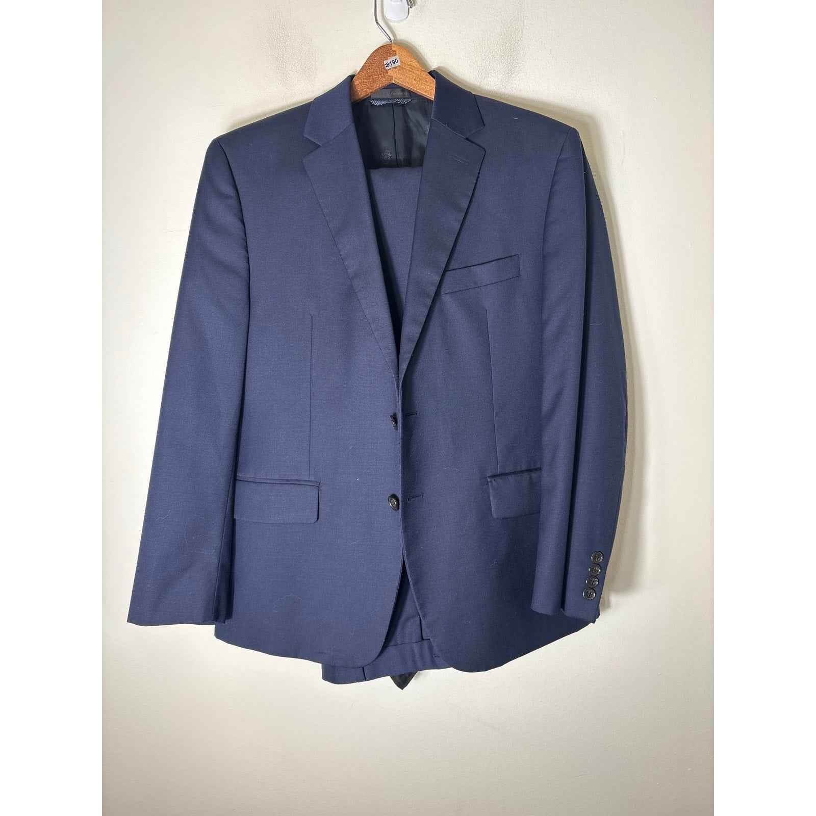 Mens Ralph Lauren Navy Blue Dress Suit: Jacket Sz 40S, 32x32