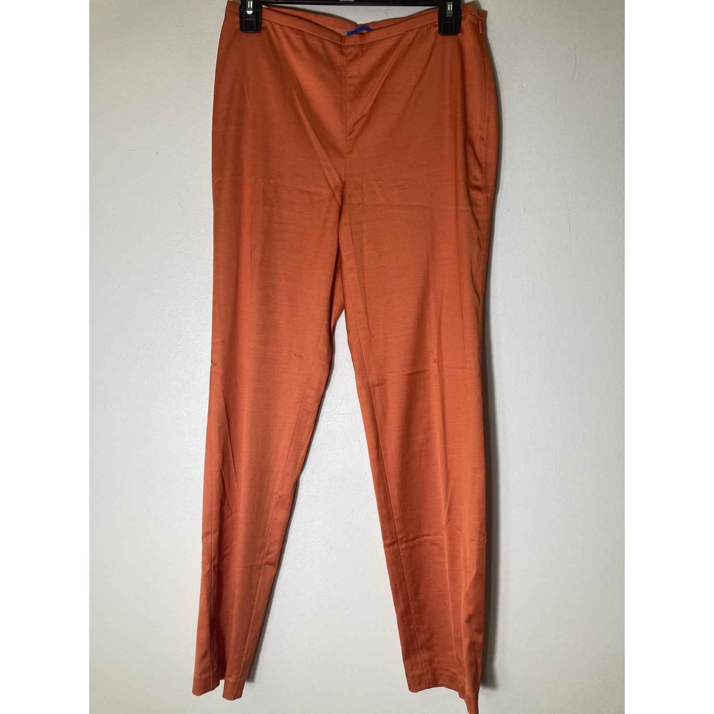 J. McLaughlin Orange Flat Front Side Zip Cigarette Style Pants Sz 2