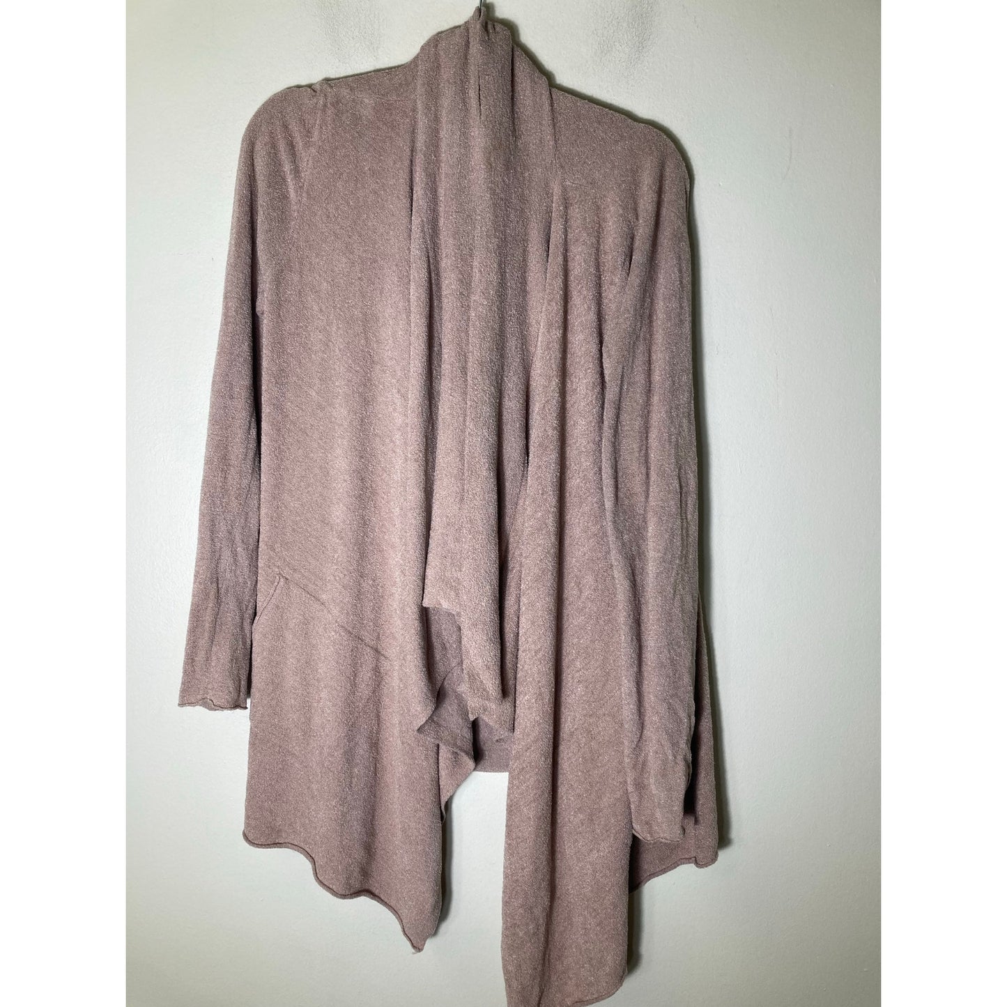Barefoot Dreams Taupe Cozy Chic Ultra Lite Long Sleeve Cardigan Sz S