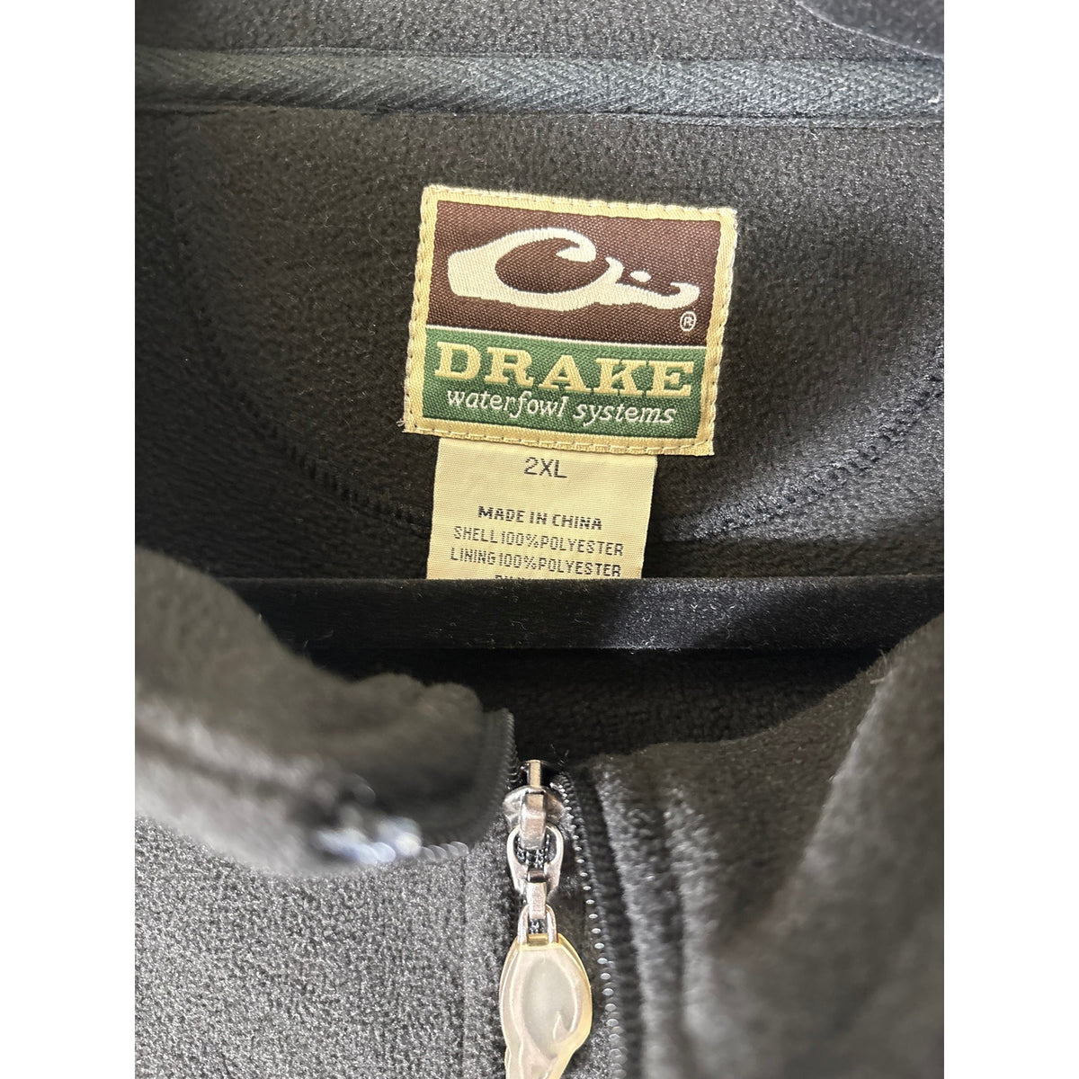 Mens Drake Black Heavy Fleece Vest Sz 2XL