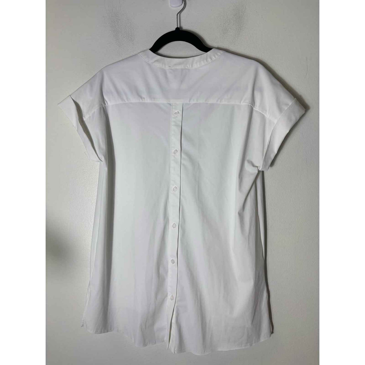 Llysse White Tunic Style Short Sleeve High Low Hem Top Sz XS