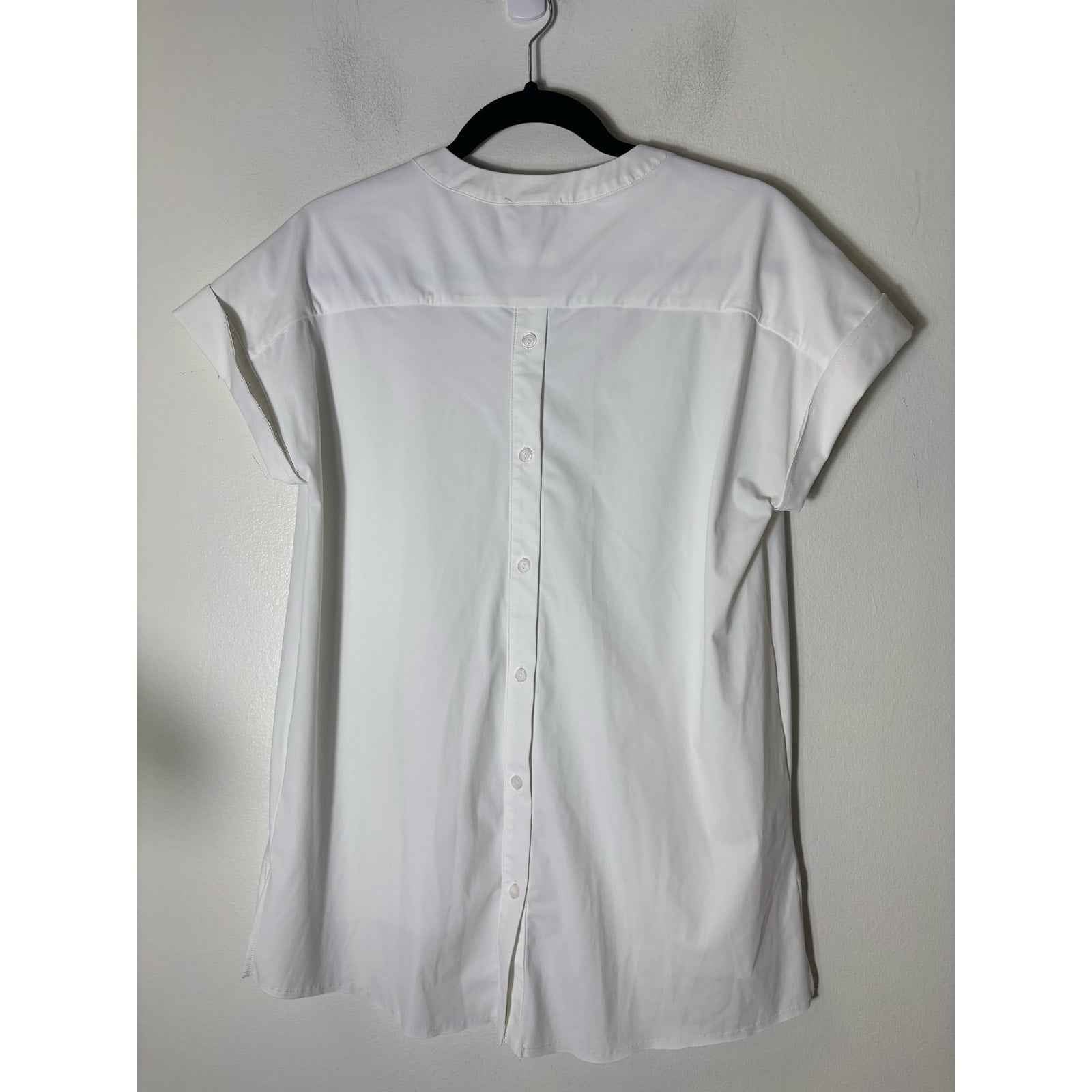 Llysse White Tunic Style Short Sleeve High Low Hem Top Sz XS