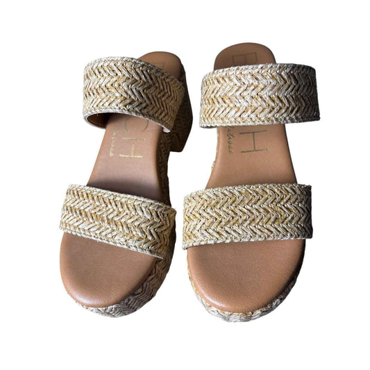 Beach Woven Two Strap Wedges Sz 9