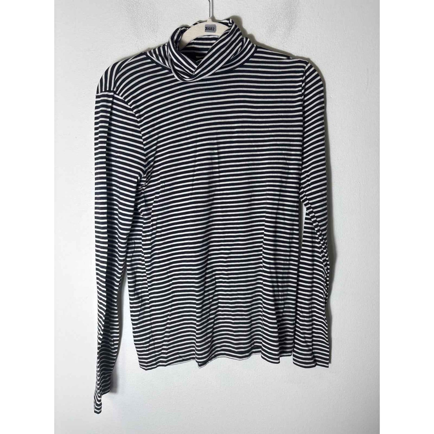 J crew Black and White Stripe Turtleneck Sz s