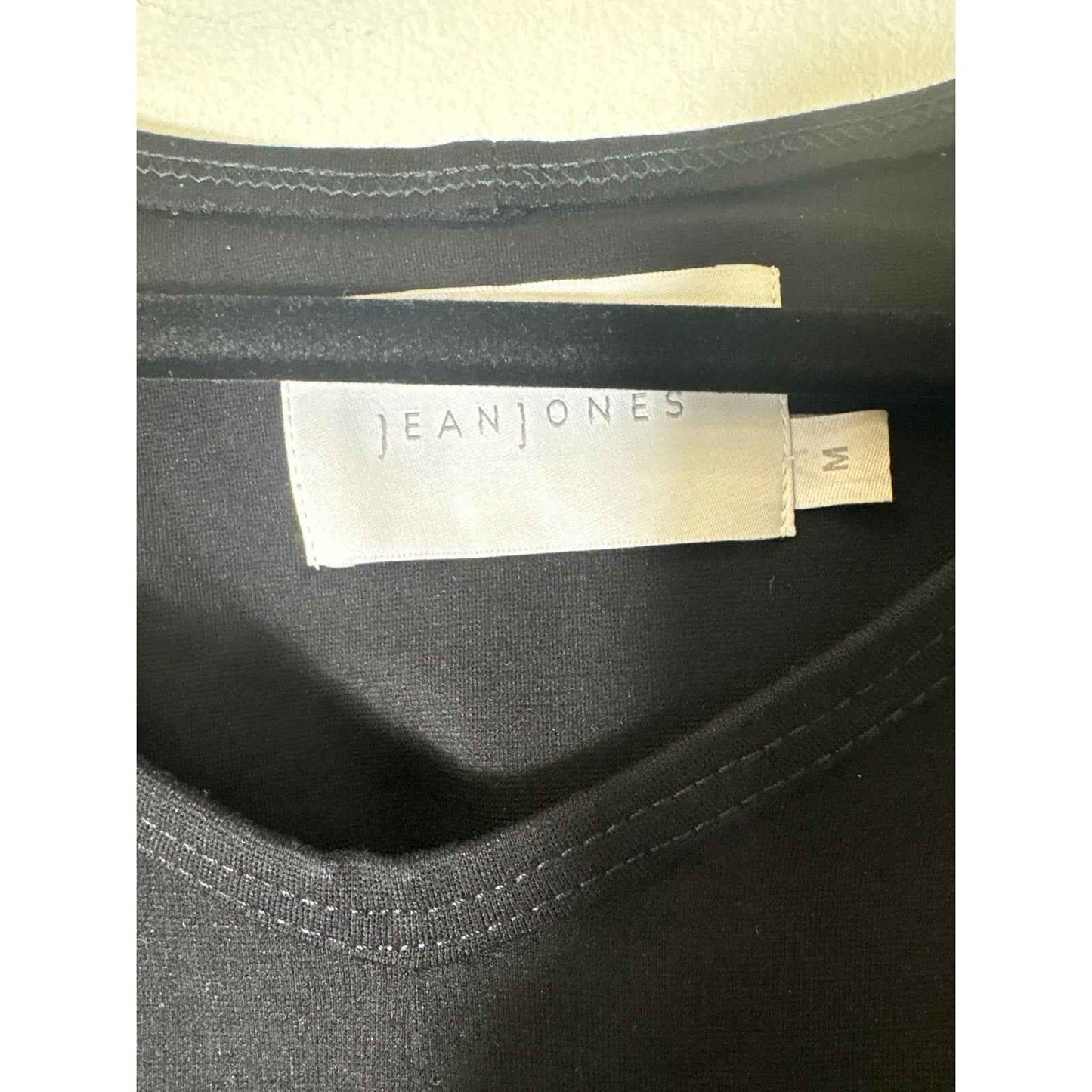 Jean Jones Black Cap Sleeve Mini Shift Dress Sz M