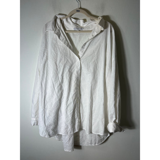 Womens English Factory White Button Up Blouse Sz 3X