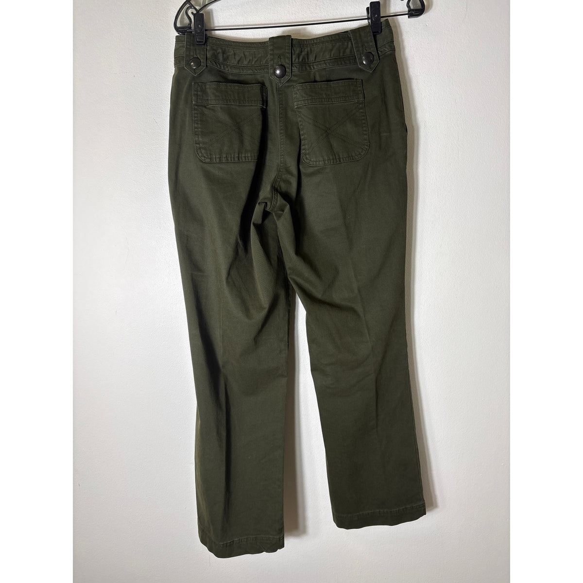 Talbots Army Green Cotton Wide Leg Pants Sz 6