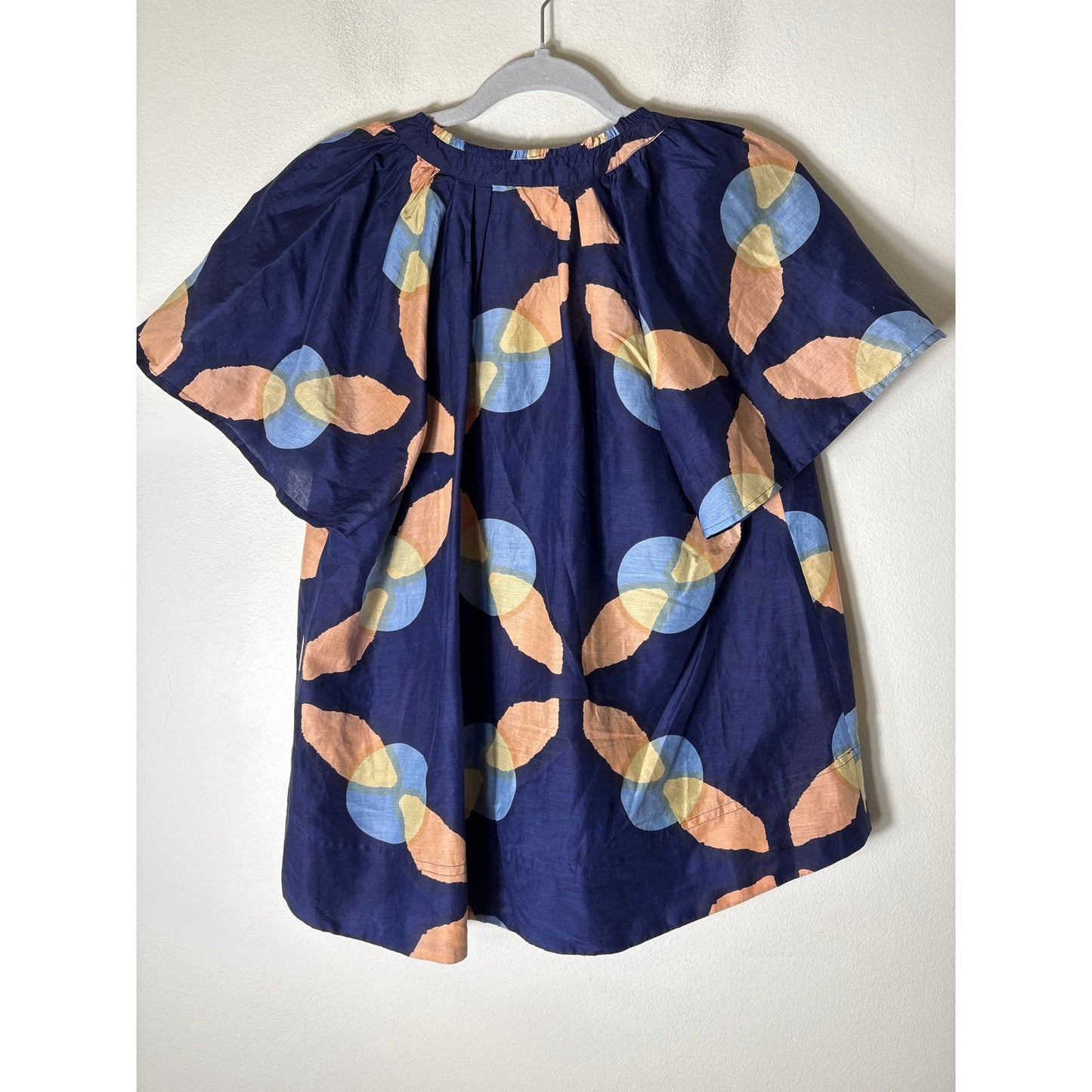 A Piece Apart Navy Blue Short Sleeve V-Neck Top Sz S