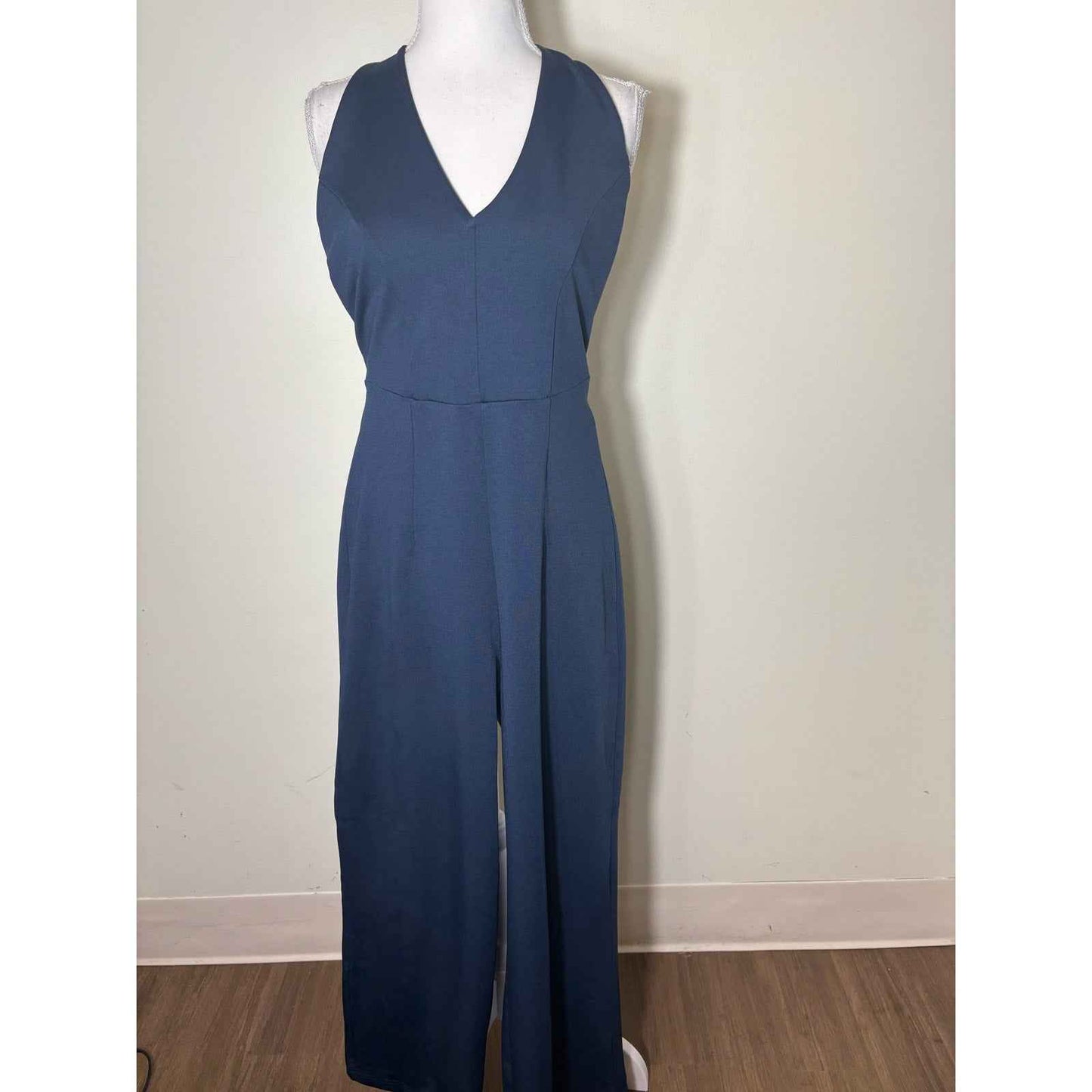 NWT Frances Valentine Navy Halter Jumpsuit Sz 4
