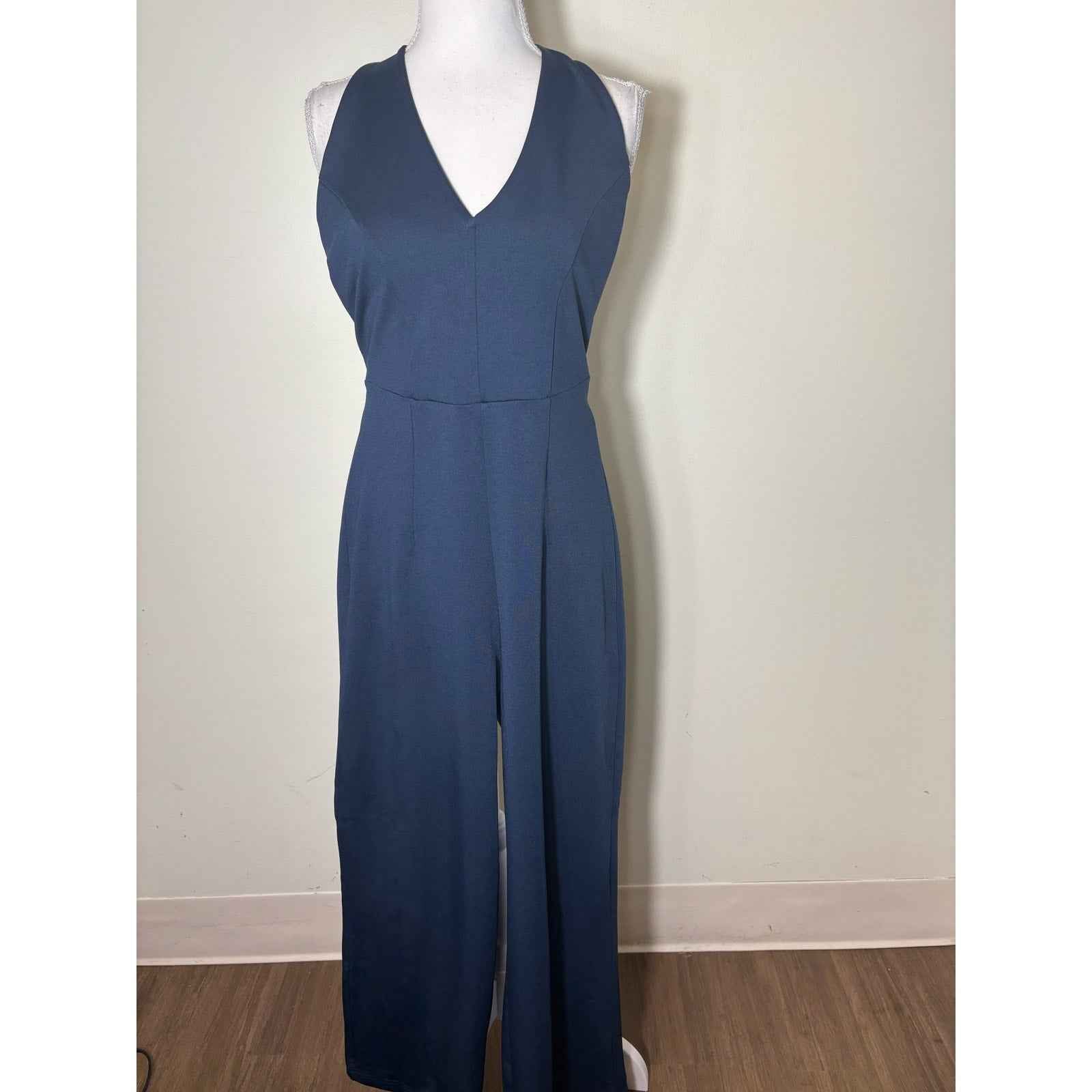 NWT Frances Valentine Navy Halter Jumpsuit Sz 4