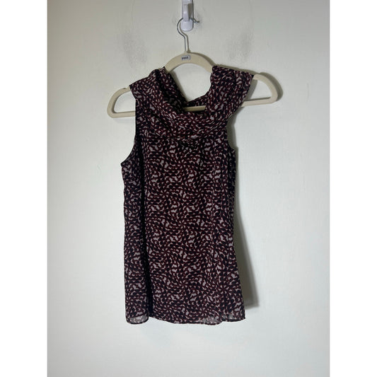 Cabi Maroon Black Sleeveless Tank Top Sz M