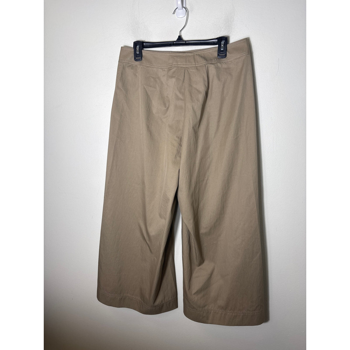 Lafayette 148 Khaki Flat Front Sailor Style Wide Leg Pants Sz 14