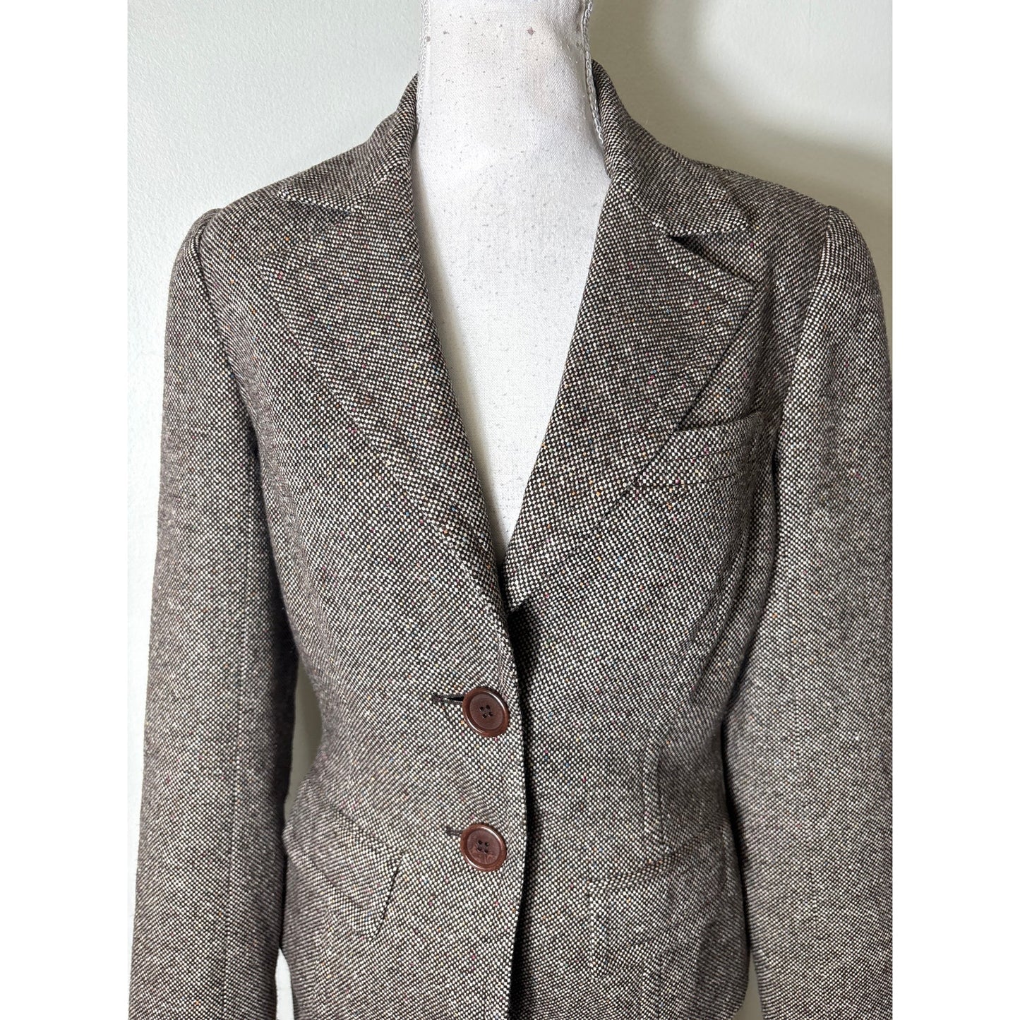Trina Turk Brown Long Sleeve Wool Blend Fitted Pants Suite Sz 6