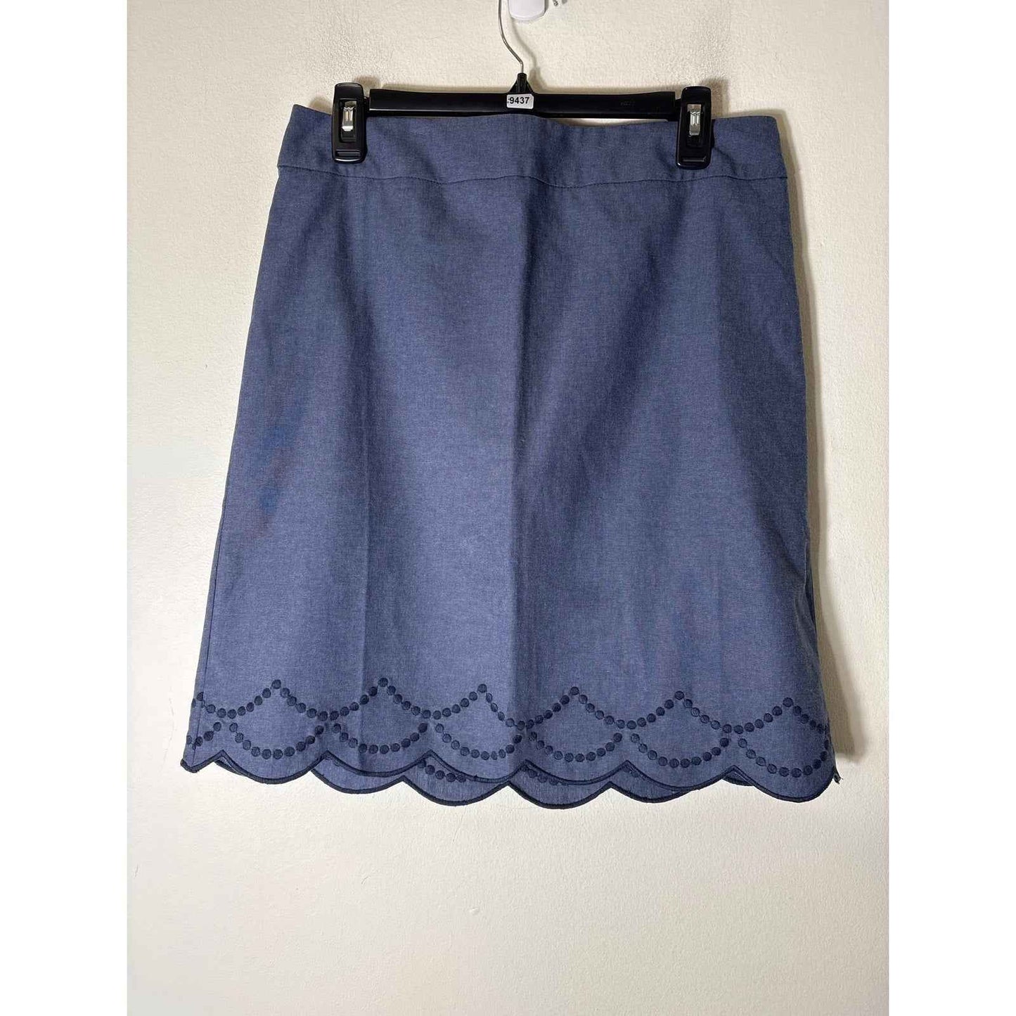 Talbots Chambray Scalloped Hemline Skirt Sz 10P
