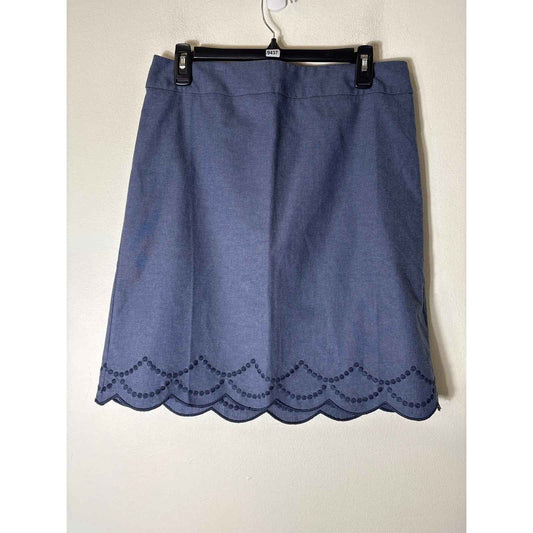 Talbots Chambray Scalloped Hemline Skirt Sz 10P