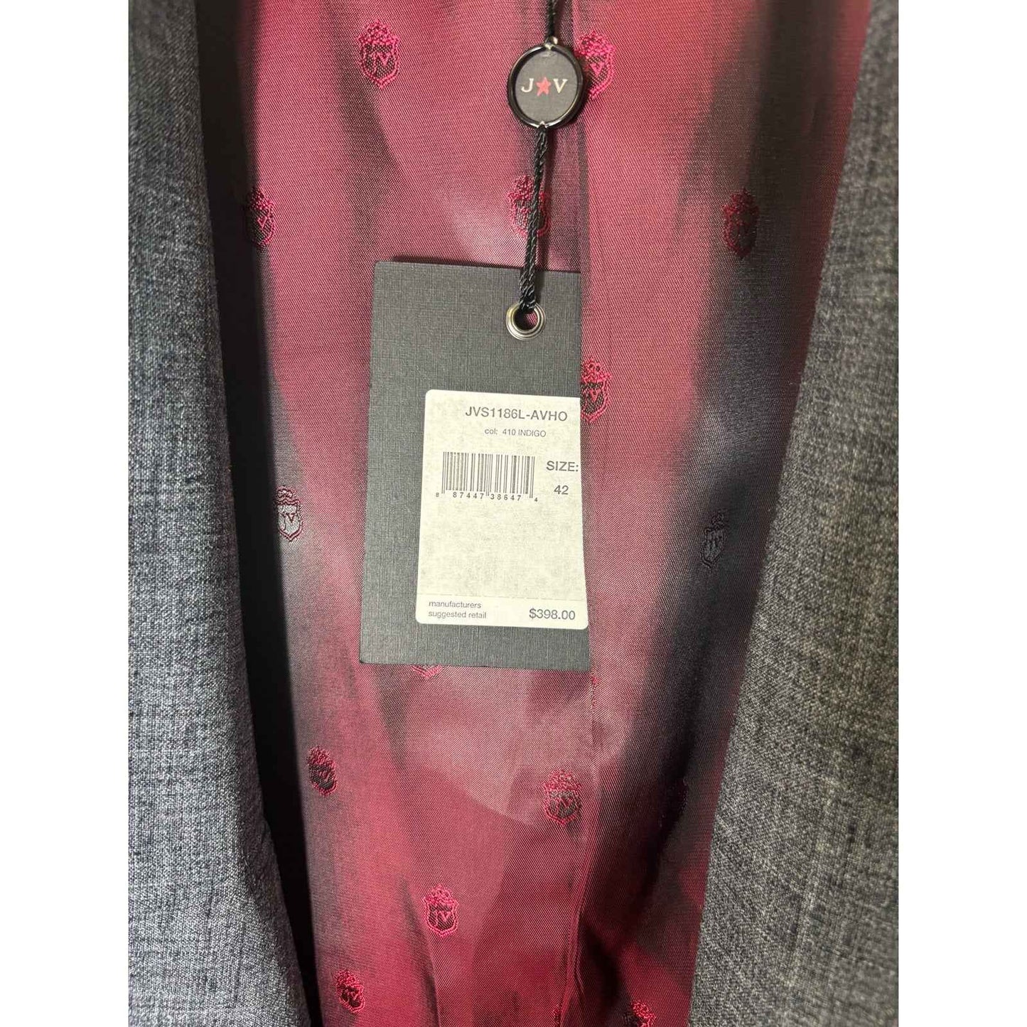 NWT Men's John Varvatos Luxe Gray Linen Blend Sz 42