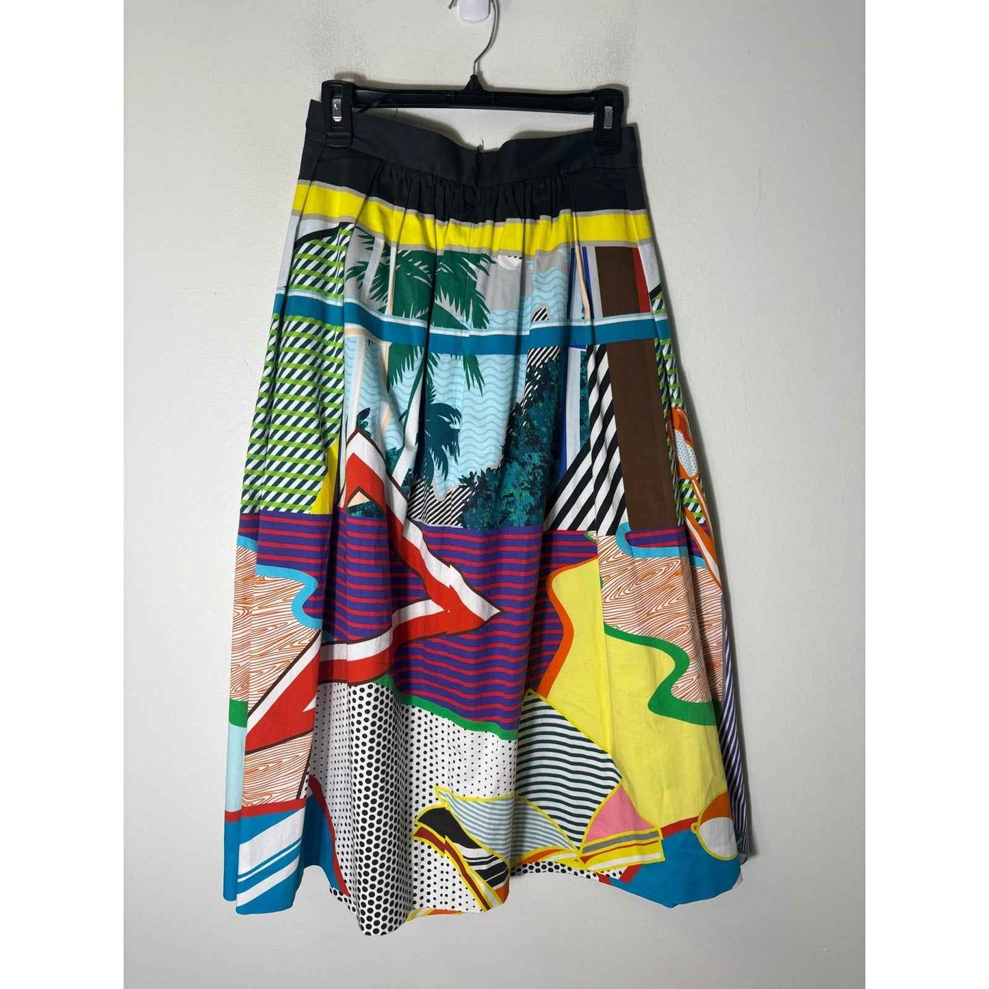 Mary Katrantzou Multicolor Cotton A Line Skirt Sz 8