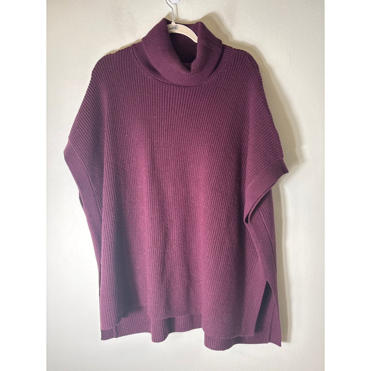 Metric Knits Burgandy Oversized Turtleneck Sweater Top Sz One Size